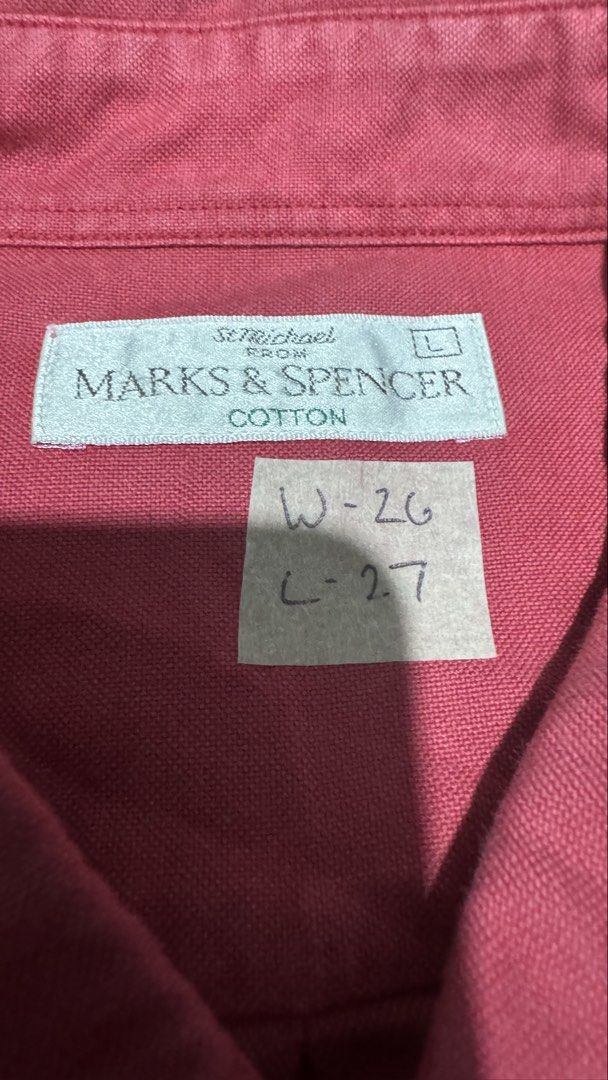 M&S Longsleeve shirt (Category: Coats, Jackets and Outerwear) located in Lipa City. Submitted by scrap.threads (Listing ID 1469466753, Image 2). Description: *Repost* Item: M&S Longsleeve shirt *Altered length* Price: 350 Dimes: Width - 26 Length - 27 Issue: none Lipa City Ship via J&T (Shouldered by buyer) Payment via Gcash ***Notice*** Color may vary due to lighting. Payment first. Item/s are thrifted or used condition unless stated otherwise. 