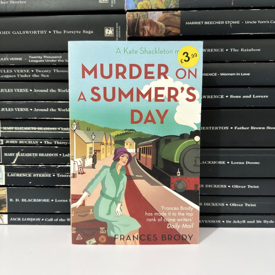 Murder on a Summer's Day by Frances Brody (Category: Storybooks) located in Lingayen. Submitted by readwjane (Listing ID 1469478912, Image 1). Description: - Title: Frances Brody Mystery (Kate Shackleton Series) - Format: Paperback with vintage-style illustrated pink cover - Condition: Excellent, clean pages and sharp edges - Details: Original price tag visible on top right corner - Genre: Historical detective story / Cozy mystery - Perfect for: 