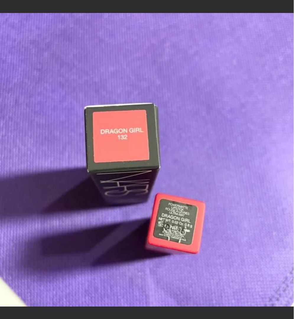 NARS Powermatte Lipstick Dragon Girl (Category: Makeup) located in Pasig City. Submitted by deluxuryshop (Listing ID 1469567896, Image 3). Description: NARS Powermatte Lipstick in Dragon Girl. Bright vibrant shade. Brand new item inside original box packaging .