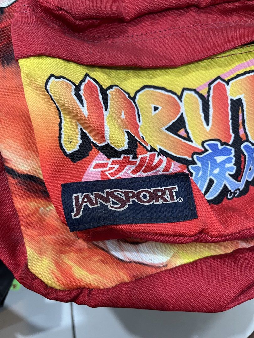 Naruto jansport backpack deadstock with tags (Category: Character Goods) located in Cavite. Submitted by thriftniowen (Listing ID 1469453649, Image 2). Description: Naruto jansport backpack deadstock with tags Excellent condition! Flaws: none .