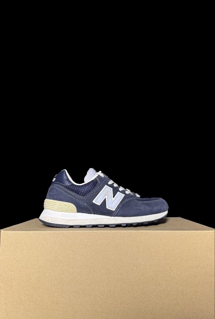 NB 574 'Navy' (Category: Sneakers) located in Makati City. Submitted by royalkicks.mnl (Listing ID 1469532765, Image 1). Description: NB 574 'Navy' 7W ₱999 Used 2x / Pair only.