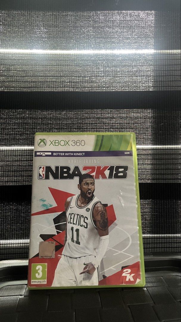 NBA 2K18 Xbox 360 Game (Category: Xbox) located in Lapu Lapu. Submitted by vincentl. (Listing ID 1469543837, Image 1). Description: - Title: NBA 2K18 Xbox 360 (PAL / PEGI 3) - Cover Art: Kyrie Irving in Celtics jersey - Important Note: Case contains a Kinect Sports Season Two disc (handwriting on disc), NOT NBA 2K18 - Condition: Normal wear on plastic wrap.