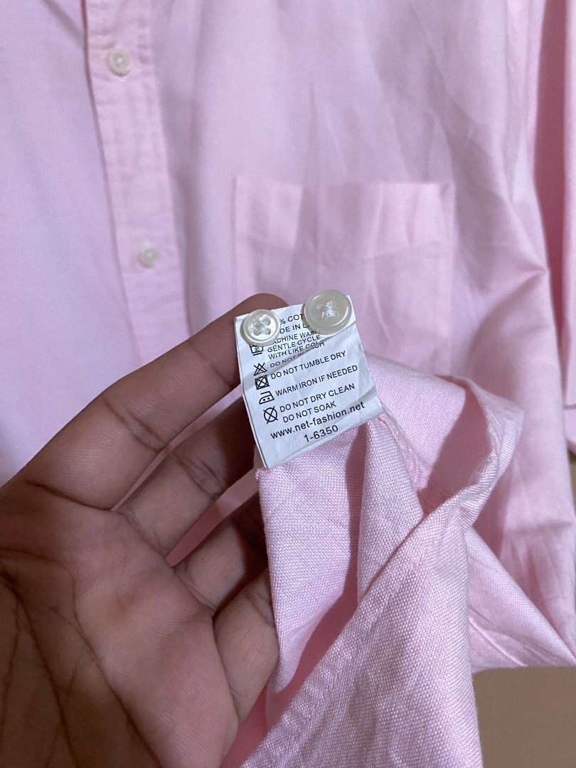 Net Men Oxford Button Down Pastel Pink Polo (Category: Tshirts & Polo Shirts ) located in Cadiz. Submitted by thespotcdz (Listing ID 1469541705, Image 3). Description: XL on tag Width 23" Length 30-31" Excellent condition.