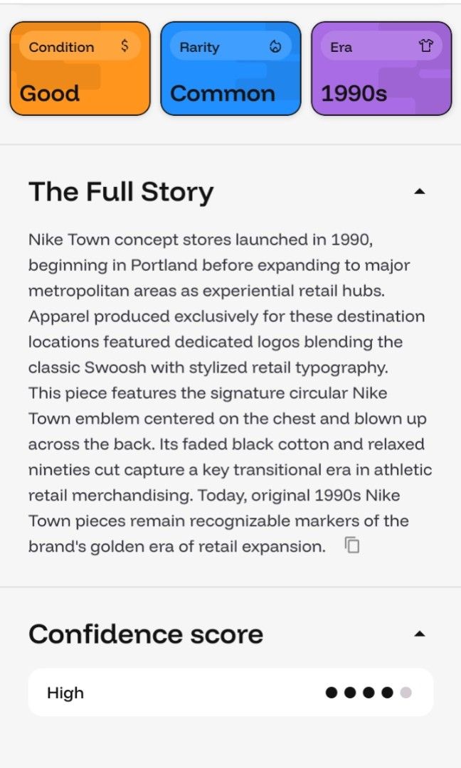 Nike 1990s Nike town Graphic tee (Category: Tshirts & Polo Shirts ) located in Manila. Submitted by newage.vintage (Listing ID 1469479908, Image 3). Description: - Brand: Nike - Color: Faded black/ Sun faded charcoal giving it an authentic vintage aesthetic - Fit: Relaxed/ Boxy vintage fit - Tag is missing / cut - vintage condition - Dimes 27X22.