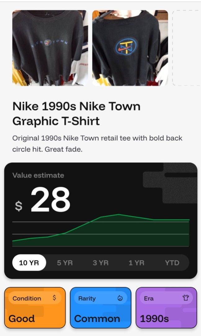 Nike 1990s Nike town Graphic tee (Category: Tshirts & Polo Shirts ) located in Manila. Submitted by newage.vintage (Listing ID 1469479908, Image 2). Description: - Brand: Nike - Color: Faded black/ Sun faded charcoal giving it an authentic vintage aesthetic - Fit: Relaxed/ Boxy vintage fit - Tag is missing / cut - vintage condition - Dimes 27X22.