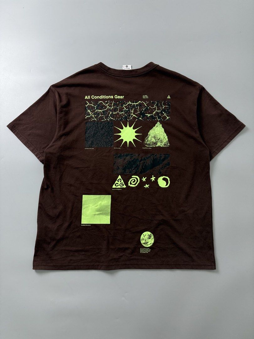 Nike acg (Category: Tshirts & Polo Shirts ) located in Pila. Submitted by villanueva80826 (Listing ID 1469532956, Image 1). Description: Nike acg Size:xl •Width:24.5 •Length:29.5 •heavy cotton •Condition:9/10 •Color rate:9/10 Mine:780 +Shipping fee Issue:minimal paint chips on back print Still in good condition Still wearable .