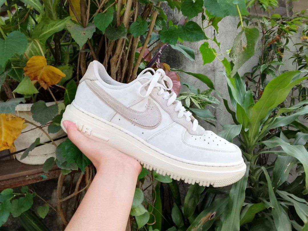 Nike Air Force 1 luxe summit white sneakers (Category: Sneakers) located in Manila. Submitted by amare_finds.ph (Listing ID 1469432915, Image 1). Description: Selling Nike Air Force 1 luxe summit white sneakers details and a chunky off-white midsole. Clean condition with only minor handling marks on the soles. Stylish and comfortable everyday sneakers!.