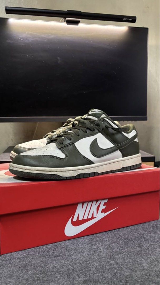 Nike Dunk Low “Medium Olive” (Category: Sneakers) located in Manila. Submitted by japaps (Listing ID 1469394676, Image 2). Description: Size 9 US RFS: not my style anymore Bought last January 2026 Footlocker Glorietta Has a small hole sa sock liner (third pic) Need lang linisin at maalikabok.