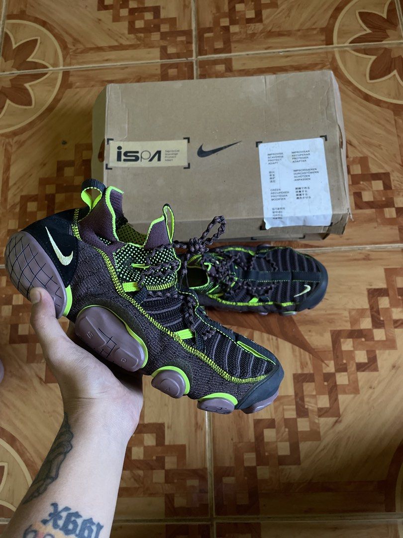 Nike ISPA Drifter Gator Dark Brown Volt Sneakers (Category: Sneakers) located in Lingayen. Submitted by jayteeeezy (Listing ID 1469404840, Image 1). Description: Nike ISPA Drifter Gator Running Shoes ⚡️ - Colorway: Dark brown and volt green - Design: Futuristic aesthetic with a toggle lacing system and chunky segmented sole - Packaging: Includes original ISPA branded shoebox - Condition: Brand new in box (BNIB) - Ideal for: Sneaker enthusiasts lo