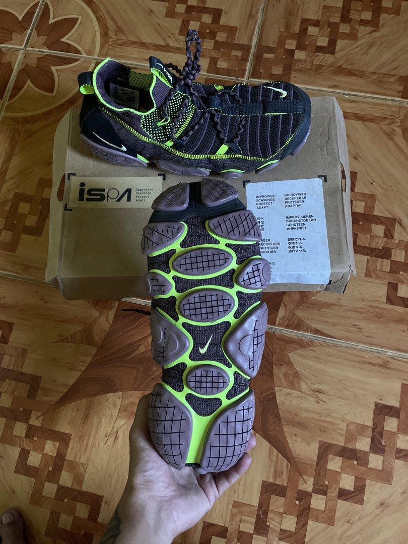 Nike ISPA Drifter Gator Dark Brown Volt Sneakers (Category: Sneakers) located in Lingayen. Submitted by jayteeeezy (Listing ID 1469404840, Image 3). Description: Nike ISPA Drifter Gator Running Shoes ⚡️ - Colorway: Dark brown and volt green - Design: Futuristic aesthetic with a toggle lacing system and chunky segmented sole - Packaging: Includes original ISPA branded shoebox - Condition: Brand new in box (BNIB) - Ideal for: Sneaker enthusiasts lo