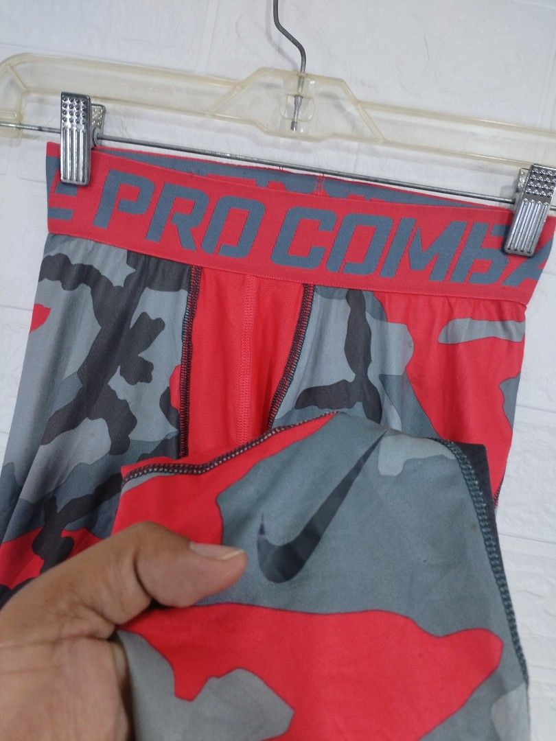 Nike Pro Combat Red Camo Leggings Pants (Category: Activewear) located in Davao. Submitted by salupannino2016-98573 (Listing ID 1469411232, Image 2). Description: NIKE PRO COMBAT ¾ TIGHT LEGGINGS SMALL ON TAG WAISTLINE. 28-30 LENGTH..28 SLIGHTLY USED 480/FREESHIP TNX ADMIN..😊.