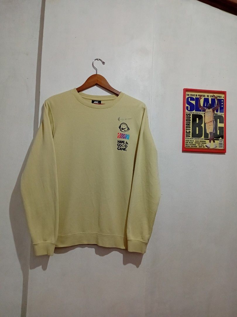 Nike Swoosh Crewneck (Category: Coats, Jackets and Outerwear) located in Caloocan City. Submitted by NEWBORNVTG (Listing ID 1469444447, Image 2). Description: Nike "Have a Good Game" Crewneck Size: M Dimes: 27L × 20W Condition: 10/10 Mode of Delivery • J&T Express • Lalamove (Abono Service) Mode of Payment • GCash • GoTyme Bank • PSBank Thank you! God Bless!.