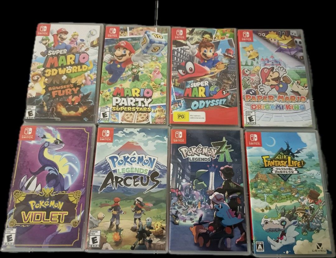 Nintendo Switch Games For Sale (Category: Nintendo) located in Manila. Submitted by mayoligaya05 (Listing ID 1469569873, Image 1). Description: Nintendo Switch Games for sale Fantasy Life - P1,900 Mario Party Superstars - P1,600 Paper Mario Origami King - P1,500 Super Mario 3D World - P1,500 Super Mario Odyssey - P1,600 Pokemon Arceus - P1,700 Pokemon Violet - P1,500 Pokemon ZA - P1,800 Meet-up: Within Metro Manila Laguna Sabihin niyo lang san ka