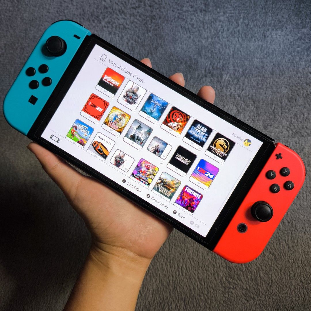 Nintendo Switch OLED Neon Blue/Red (Category: Nintendo) located in Manila. Submitted by kmswitchhubph (Listing ID 1469459444, Image 3). Description: FOR SALE Nintendo Switch OLED Neon Blue/Red Price: ₱11,499 ✨ Excellent Condition ✅ No Dents ✅ No Issues ✅ Not Jailbroken ✅ No History of Repair ✅ Unli Testing INCLUSIONS: ✅ Complete Original Accessories ✅ Tempered Glass Installed ✅ Free Travel Bag 🎮 17 Paid Digital Games See photos for the full list