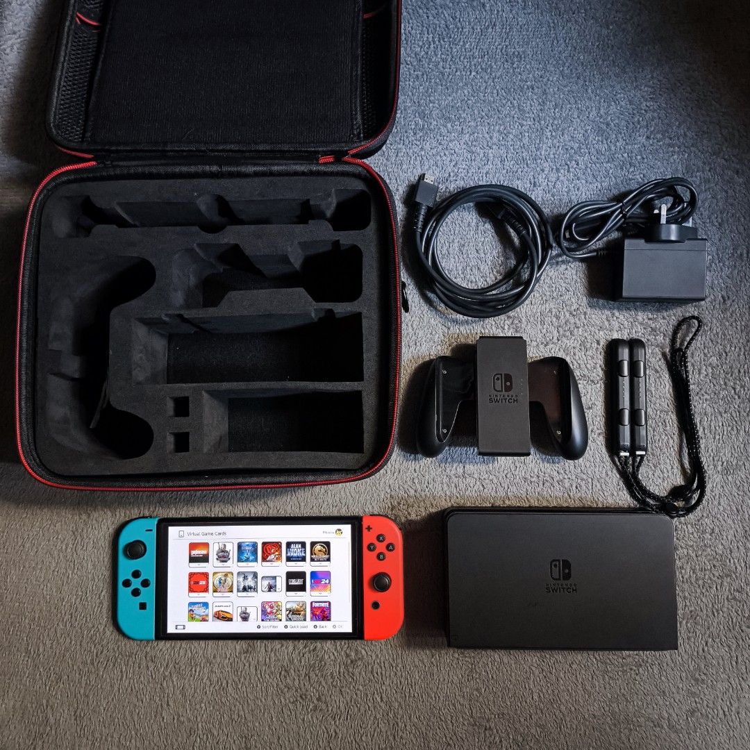 Nintendo Switch OLED Neon Blue/Red (Category: Nintendo) located in Manila. Submitted by kmswitchhubph (Listing ID 1469459444, Image 1). Description: FOR SALE Nintendo Switch OLED Neon Blue/Red Price: ₱11,499 ✨ Excellent Condition ✅ No Dents ✅ No Issues ✅ Not Jailbroken ✅ No History of Repair ✅ Unli Testing INCLUSIONS: ✅ Complete Original Accessories ✅ Tempered Glass Installed ✅ Free Travel Bag 🎮 17 Paid Digital Games See photos for the full list
