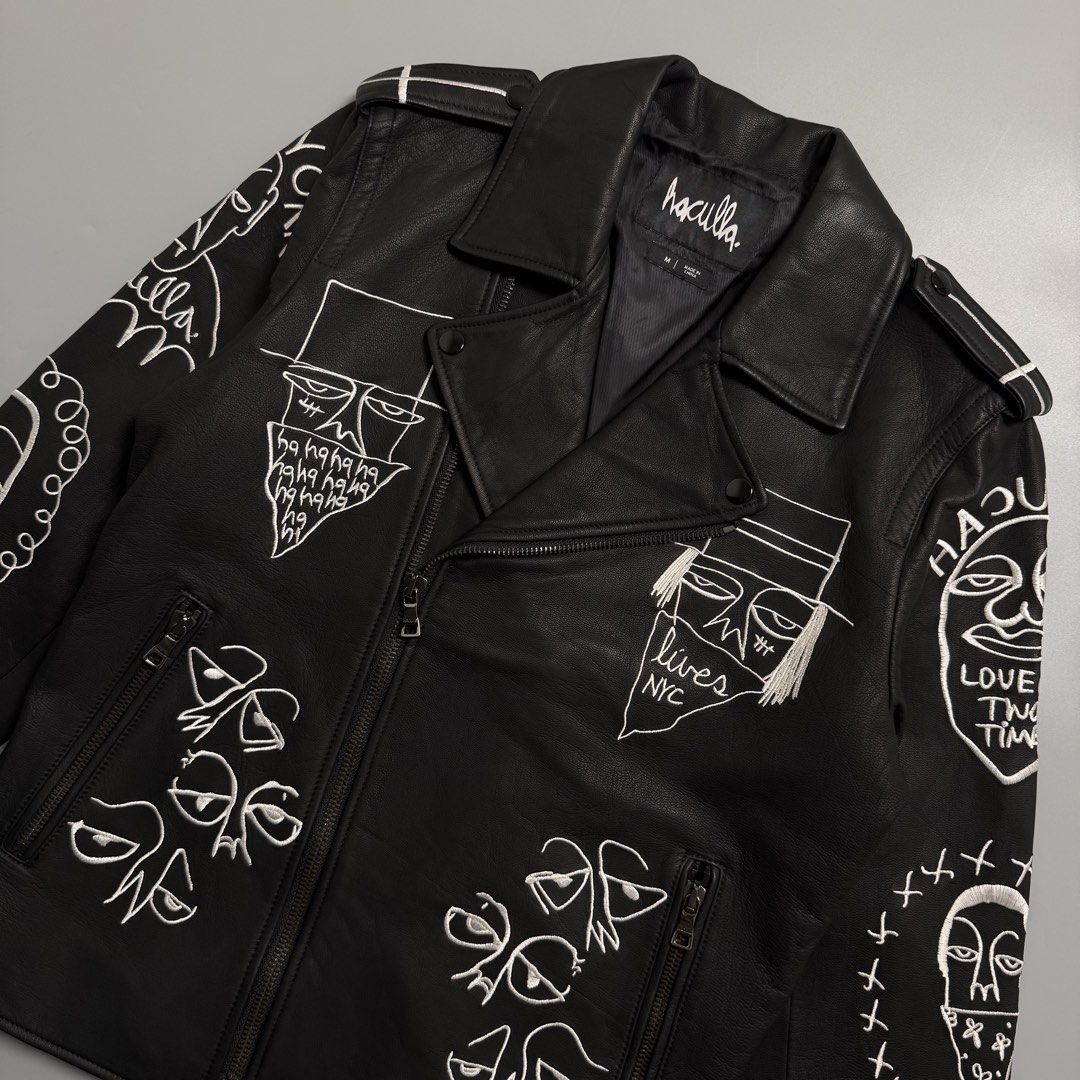 NYC Tribe Haculla Motorcycle Leather Jacket (Category: Coats, Jackets and Outerwear) located in Cebu City. Submitted by inukaybyjlf (Listing ID 1469561391, Image 2). Description: Condition: Good as new Issue: No flaws Dimensions: 21x25 Best fit: M Please refer to photos for actual condition.