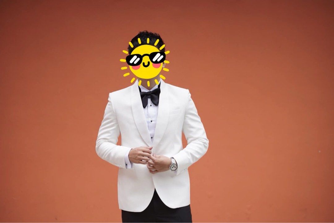 Off white coat for groom (Category: Coats, Jackets and Outerwear) located in Pasig City. Submitted by prelovedbyanieee (Listing ID 1469535640, Image 1). Description: Groom coat Height 5’8 73KG Original price: 4,000 Selling price: 3,000 Dry cleaned White long sleeve (onesimus) Original price: 1,900 Selling price: 1,300 .