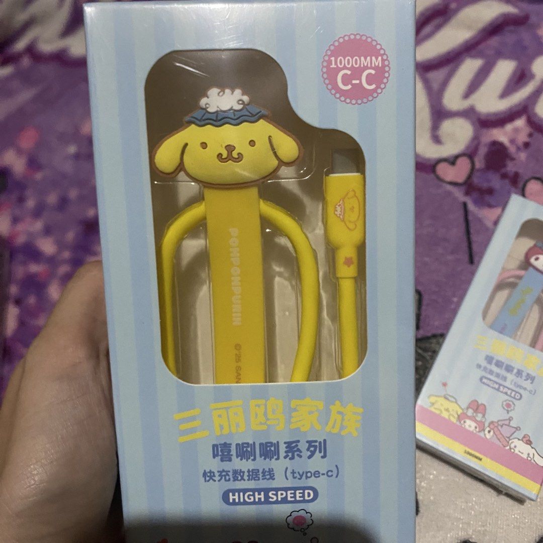 Official/ Licensed Sanrio Type C to Type C Cord (Category: Chargers & Cables) located in Bulacan. Submitted by cute.finds.ph (Listing ID 1469413434, Image 3). Description: —₱270 each —without adaptor, cord only —1 meter.