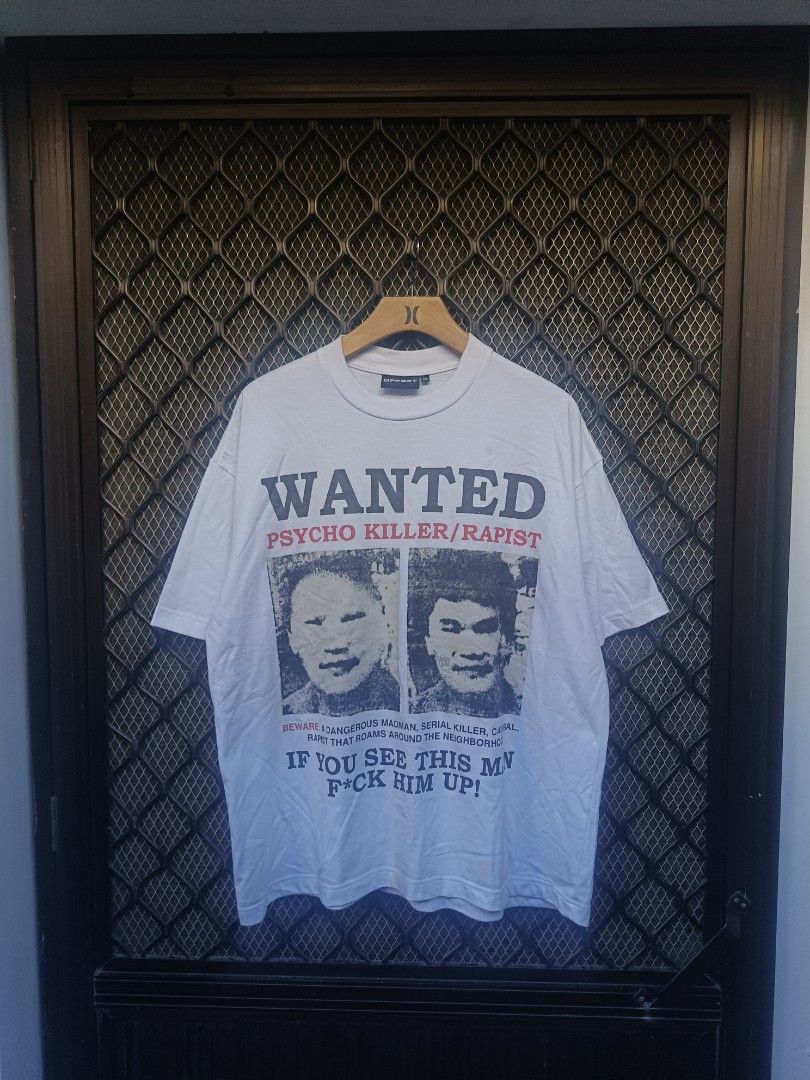 Offset Psycho Killer (Category: Tshirts & Polo Shirts ) located in Muntinlupa City. Submitted by eksenathriftshop (Listing ID 1469428702, Image 1). Description: Good Condition Dimes: 24x28 Issue: Stain (last pic).