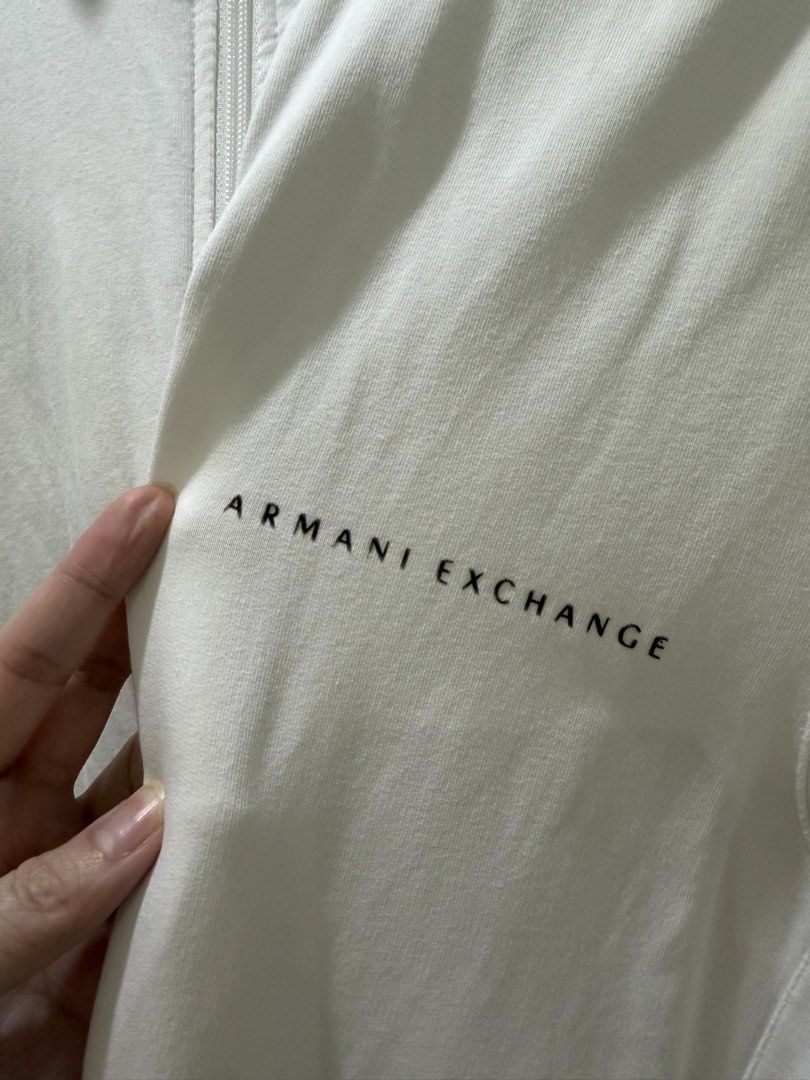 💯OG Armani Exchange White Zip-Up Track Jacket (Category: Coats, Jackets and Outerwear) located in Pasig City. Submitted by roxannecawaling (Listing ID 1469494162, Image 2). Description: 📍Pasig .