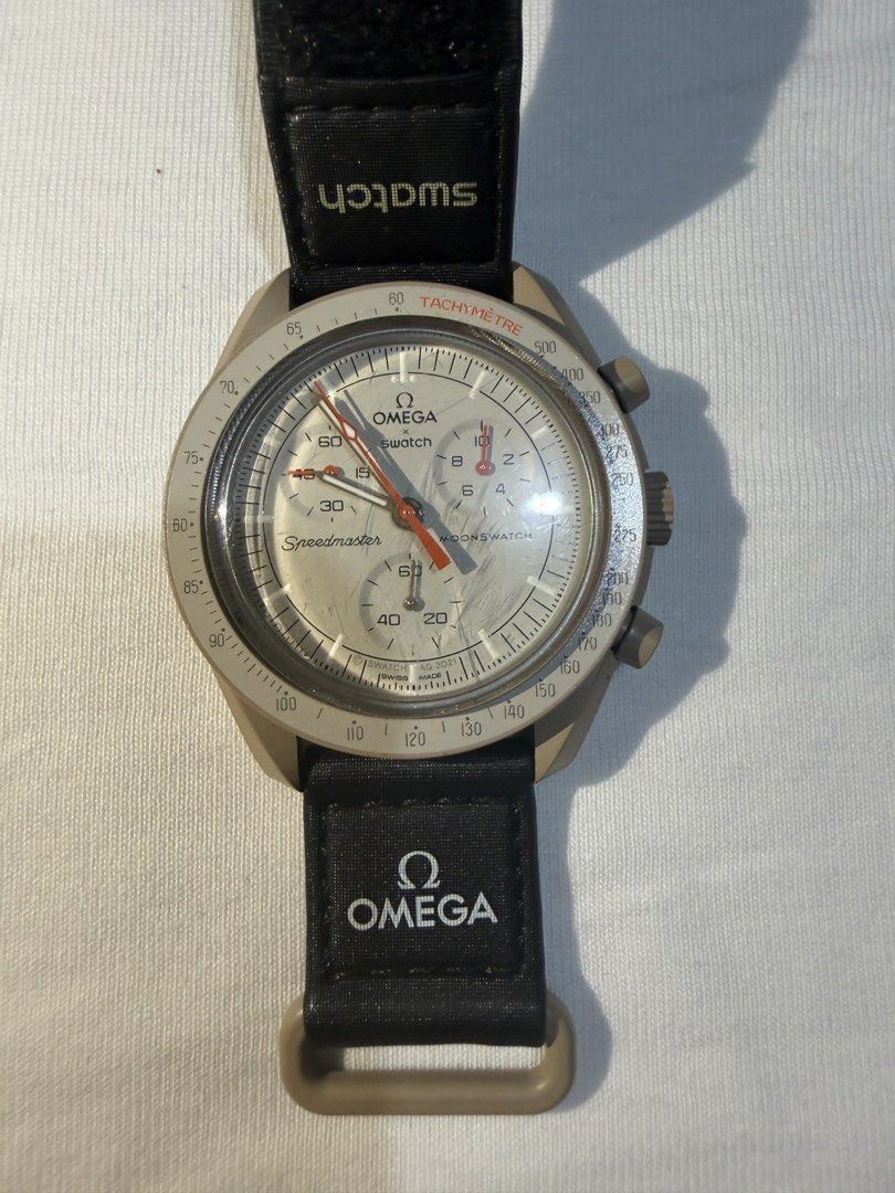 Omega MoonSwatch Mission to Jupiter (Category: Luxury Watches) located in Calamba. Submitted by d_curated_market_17 (Listing ID 1469402872, Image 1). Description: Omega MoonSwatch “Mission To Jupiter” Lightly Used Complete with box and papers Slightly Negotiable .