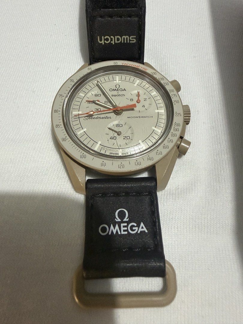 Omega MoonSwatch Mission to Jupiter (Category: Luxury Watches) located in Calamba. Submitted by d_curated_market_17 (Listing ID 1469402872, Image 2). Description: Omega MoonSwatch “Mission To Jupiter” Lightly Used Complete with box and papers Slightly Negotiable .