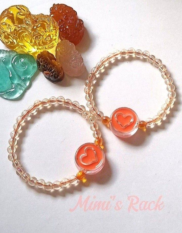 Orange Heart Acrylic Bracelet (Category: Bracelets) located in Taguig. Submitted by mimisrack (Listing ID 1469464983, Image 3). Description: 🧡Playful vibes with a nostalgic touch. -Cute orange heart acrylic centerpiece -Round beads with retro 90's inspired design -Lightweight and fun for everyday wear -Bright style adds joy, youthfulness, and bold personality -A cheerful bracelet that brings a pop of color and retro charm High quality acrylics! 