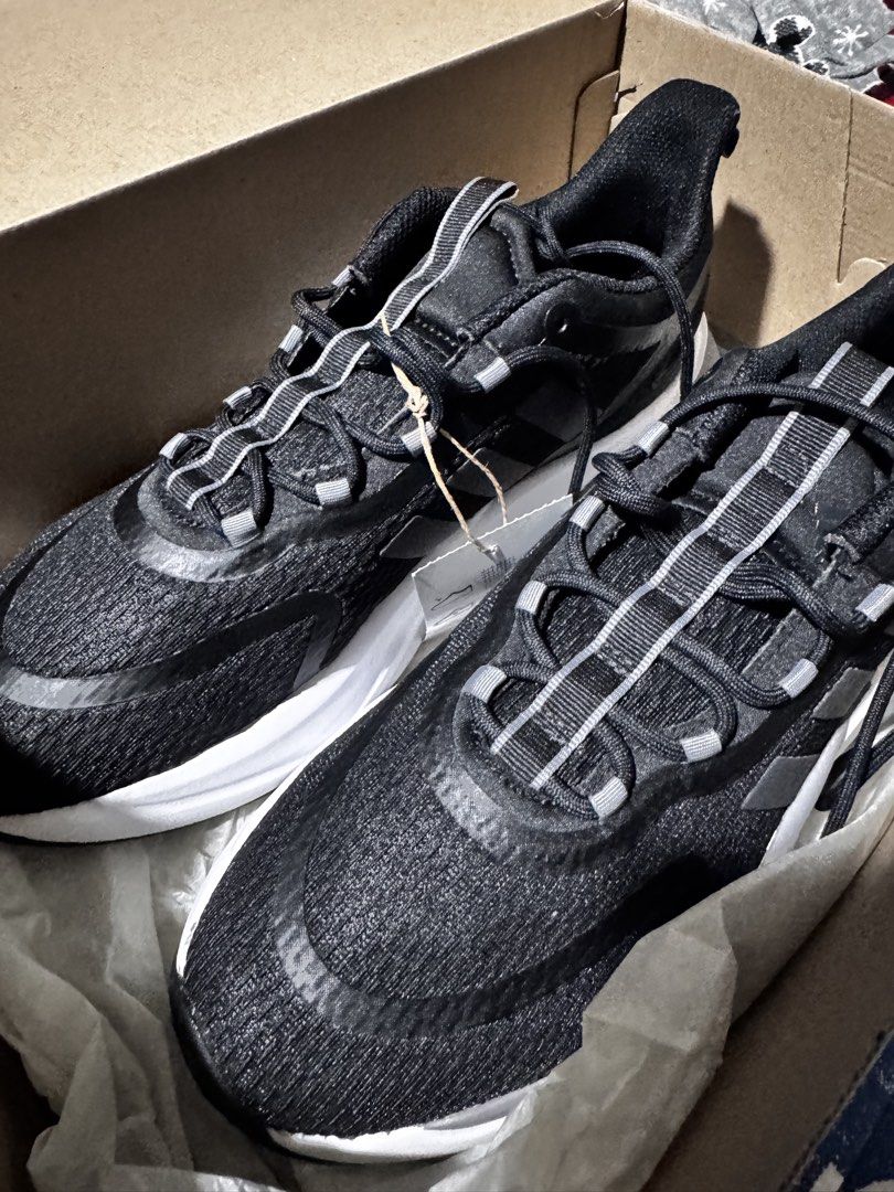 ORIGINAL Adidas Alpha Bounce (Category: Casual Shoes) located in Cavite. Submitted by candymuncher (Listing ID 1469460665, Image 1). Description: - Item: Adidas AlphaBounce+ Running Shoes - Color: Core Black / White - Model: HP6144 - Size: 10 US / 44 2/3 F / 275 CHN - Condition: Brand new with original tags and shoebox - Key Features: Cushioned Bounce midsole, breathable mesh upper, supportive lacing system - Best For: Daily runs, gym workouts, a