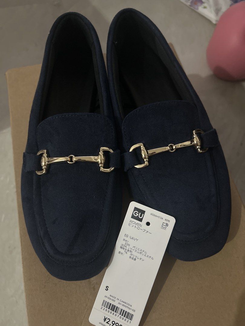 Original GU loafers (Category: Loafers) located in Binan City. Submitted by apparel30 (Listing ID 1469521973, Image 1). Description: Original with tag Size S, narrow fit. Fits size 5-5.5 US women No issue. Brand new.