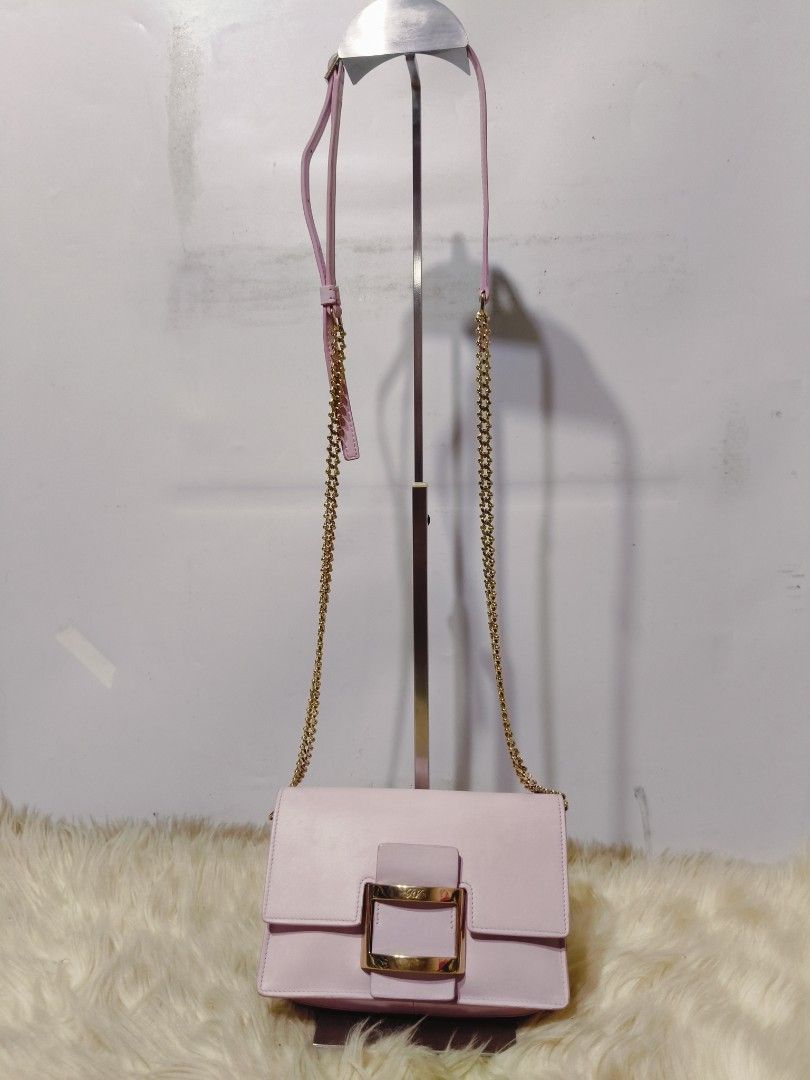 Original ROGER VIVIER (Category: Shoulder Bags) located in Cabuyao City. Submitted by secondhand.shop.ph (Listing ID 1469557267, Image 1). Description: Sale❗️Sale❗️Sale❗️ Original Roger Vivier Almost new Lavender gold hardwares small Pure genuine leather 📌First to pay!.