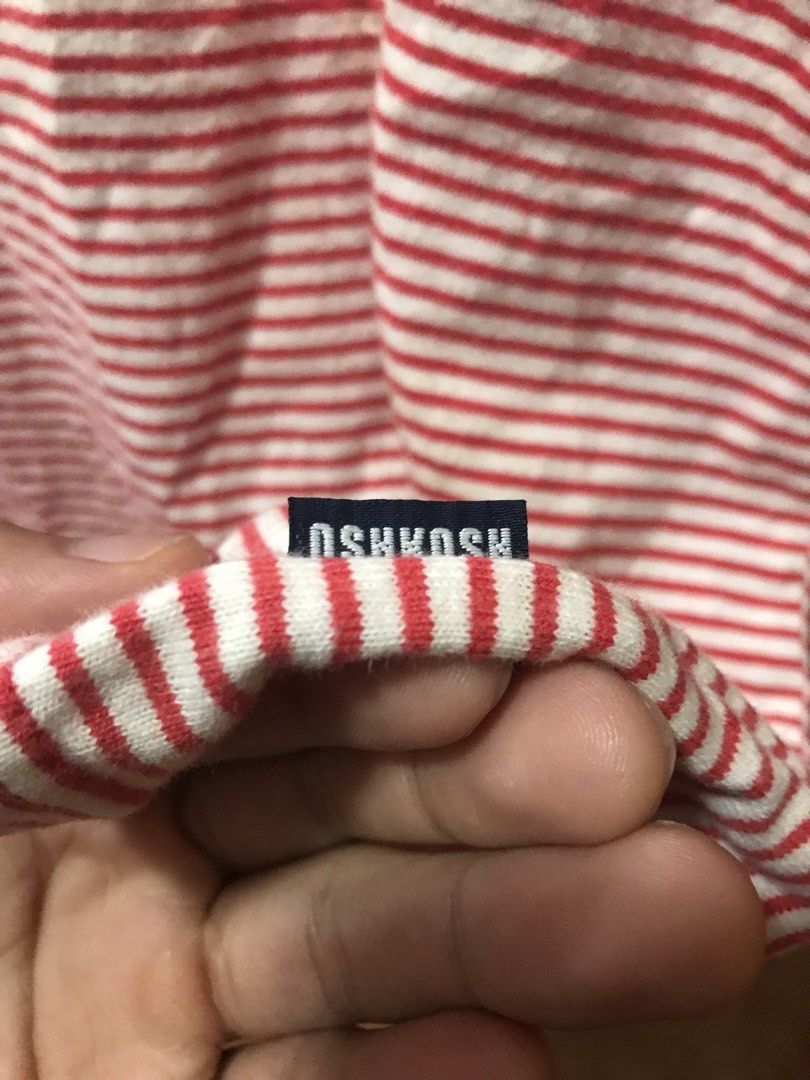 Osh Kosh (Category: Tshirts & Polo Shirts ) located in Libona. Submitted by ooaakklleeyy (Listing ID 1469571159, Image 3). Description: Vintage Osh Kosh stripe tshirt 20 x 24.5 Small dot stain Minimal neck fade .