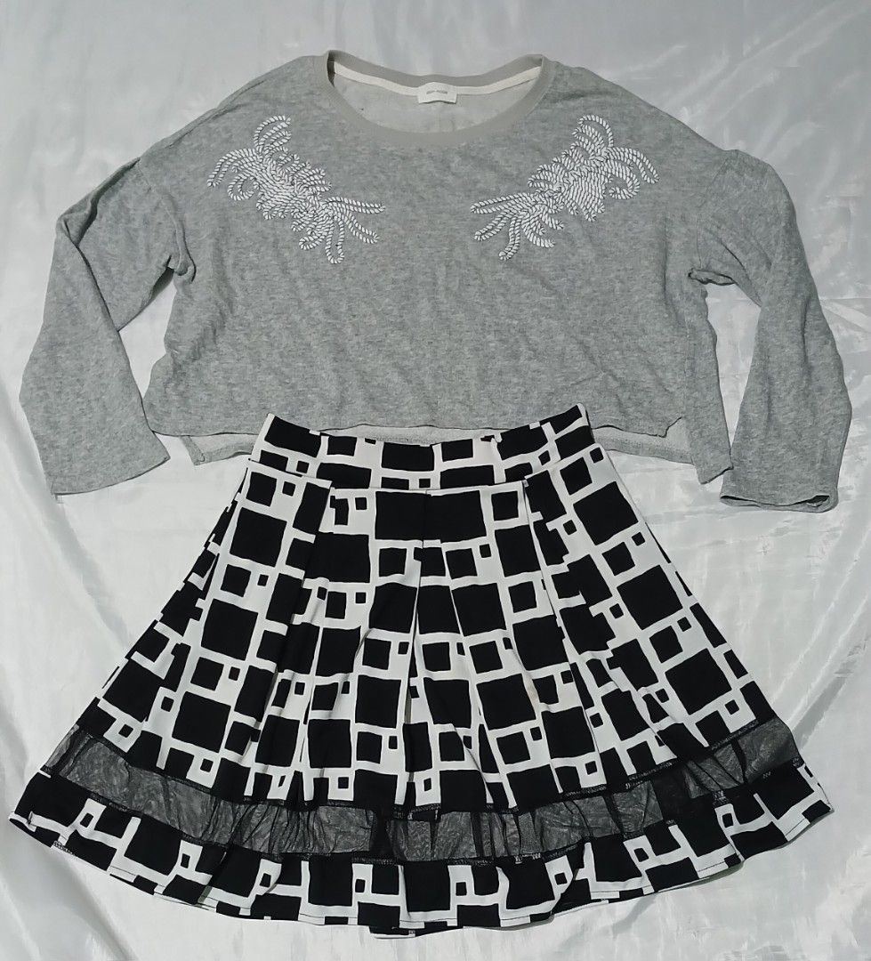 Oversized gray longsleeves & skirt set (Category: Sets or Coordinates) located in Taguig. Submitted by miss_rein (Listing ID 1469404739, Image 2). Description: .