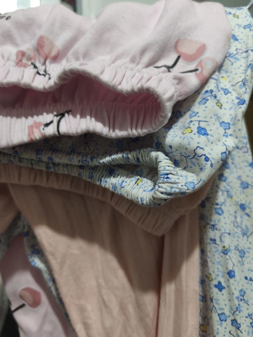 Pajama Pants Cherry Floral set (Category: Undergarments & Loungewear) located in Taguig. Submitted by deyerreC2020 (Listing ID 1469542638, Image 3). Description: preloved pajamas for 13-15 y/o Super comfy lounge pants bundle (set of 3)! Includes a cherry print pink pair, ribbed pastel peach, and a blue/yellow floral pair. Made of soft, stretchy cotton jersey with an easy elastic waist. Perfect for sleeping or chilling at home. .