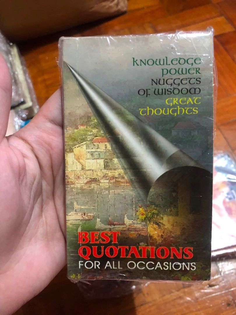 [PB] Best Quotations for All Occasions (Category: Storybooks) located in San Juan City. Submitted by ttanmien (Listing ID 1469408478, Image 2). Description: ⚜️✨⚜️✨⚜️✨⚜️✨⚜️✨⚜️ 💁🏻‍♀️SELLING PRICE: ₱20 Original Price: ₱85 💁🏻‍♀️Book Genre: NonFiction, Children's Nonfiction, Reference book, Quotation, Public Speaking Anthologies, Inspirational, Self Help Resources 💁🏻‍♀️Book insight: This is a reference book and compilation that serves as a treas
