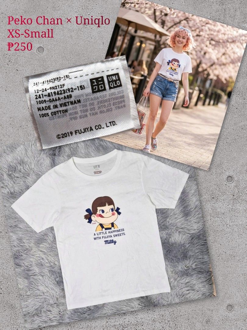 Peko × Uniqlo T Shirt (Category: Shirts) located in General Trias. Submitted by relove_closet8 (Listing ID 1469554845, Image 1). Description: • Washed and never used. • 100% Cotton • Buyer handles shipping fee and book J&T or Lalamove only. • Payment first via bank transfer or e-wallet • No cancellation/return/refund of orders. 📍Lancaster, General Trias (Weekdays) 📍Las Piñas (Saturday & Sunday).