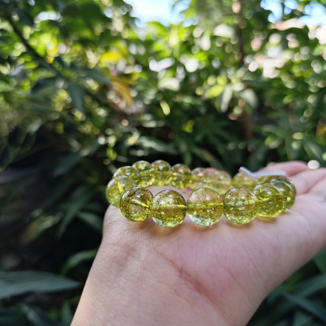 Peridot (Category: Bracelets) located in Manila. Submitted by enchantra_gems (Listing ID 1469405706, Image 3). Description: 💚 Peridot Bracelet ✨ 💎 Details - Stone: Peridot - Bead Size: 12mm - Wrist Size: 16cm-17cm - Price: ₱450 ✨ Symbolic Meaning - Abundance & Prosperity - Positivity & Renewal - Confidence & Growth 💚 A little green elegance to brighten your day..
