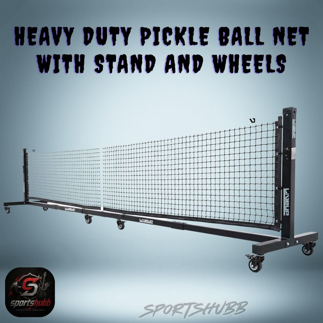 Pickle Ball net with Stand and Wheels (Category: Other Sports Equipment and Supplies) located in Quezon City. Submitted by mike10sitaldas (Listing ID 1469555649, Image 1). Description: Pickle Ball net with Stand and Wheels 19,000 Php / Brand new! Net size - 670cm ( L ) x 73cm ( H ) Overall System Height - 965mm Net Materials - Black PE 60-strand netting Support Rod - Built in 14mm fiberglass mm Net Fasteners - Equipped with 8 sets of net fastener