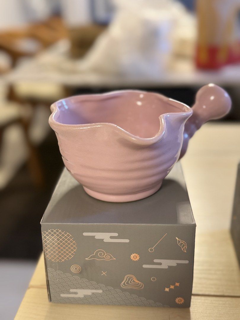 Pink Ceramic Matcha Bowl with Pouring Spout & Handle (Category: Coffee & Tea Tableware) located in Quezon City. Submitted by pure.alexandra (Listing ID 1469530427, Image 1). Description: A cute pink ceramic matcha bowl featuring a unique wavy rim, textured design, and a built-in handle. Perfect for whisking matcha and pouring smoothly into your favorite cup. ✨ Glossy pink ceramic finish 🍵 Wavy rim for a unique look 🤍 Convenient handle for easy 