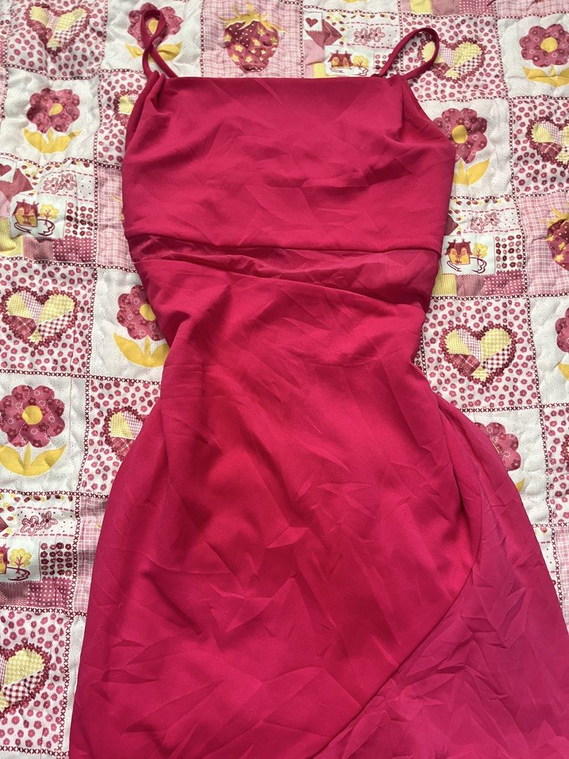 Pink summer asymmetrical ruffle dress (Category: Dresses) located in Davao. Submitted by lovedfaerie (Listing ID 1469527638, Image 2). Description: S-m hq!! Adjustable straps.