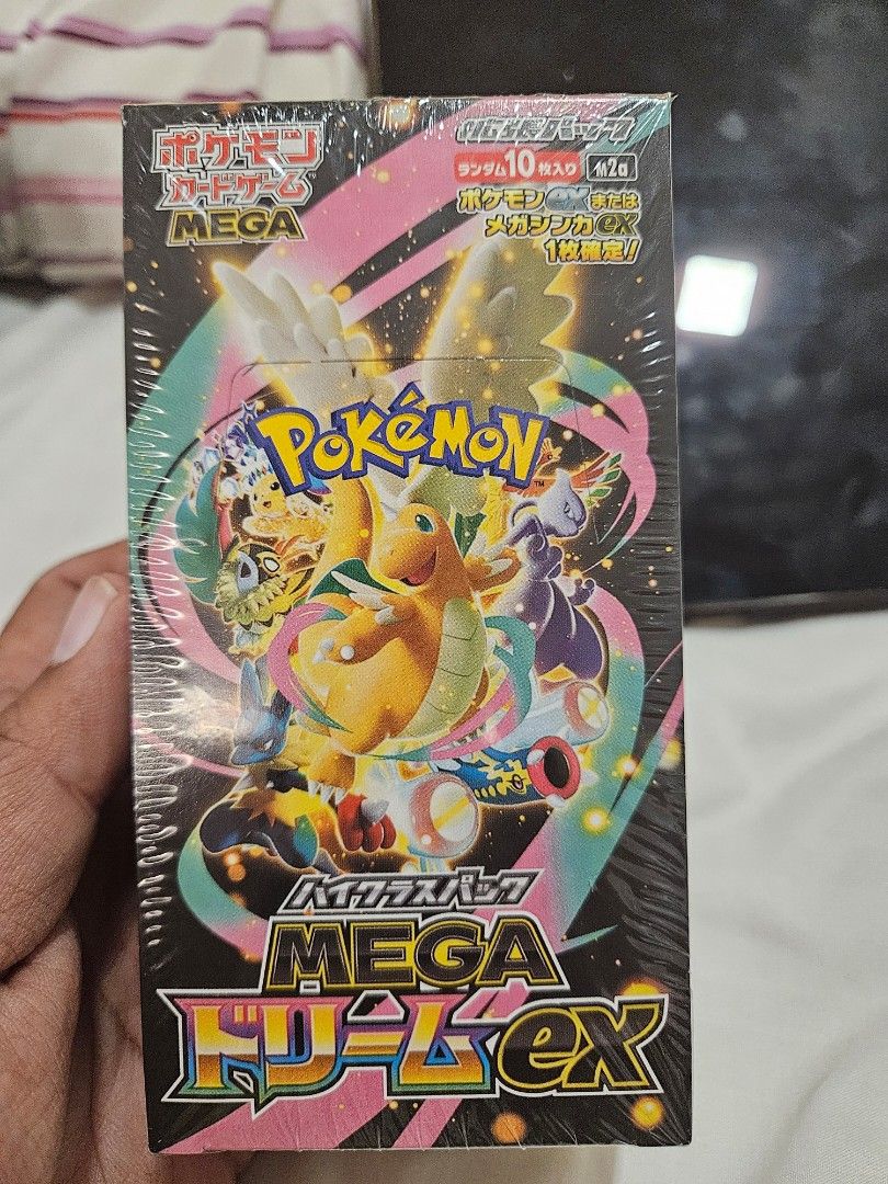 Pokémon Mega Dream ex Booster Pack Japanese (Category: Card Packs) located in Antipolo. Submitted by sensy14 (Listing ID 1469485495, Image 2). Description: - Brand: Pokémon TCG (Japanese) - Set: Mega Dream ex High-Class Pack - Condition: Brand new, factory-sealed with original shrink wrap - Contents: 10 packs per box, 10 cards per pack - Perfect for collectors and hunters looking for rare Mega ex cards - 100% authentic and ready to ship.