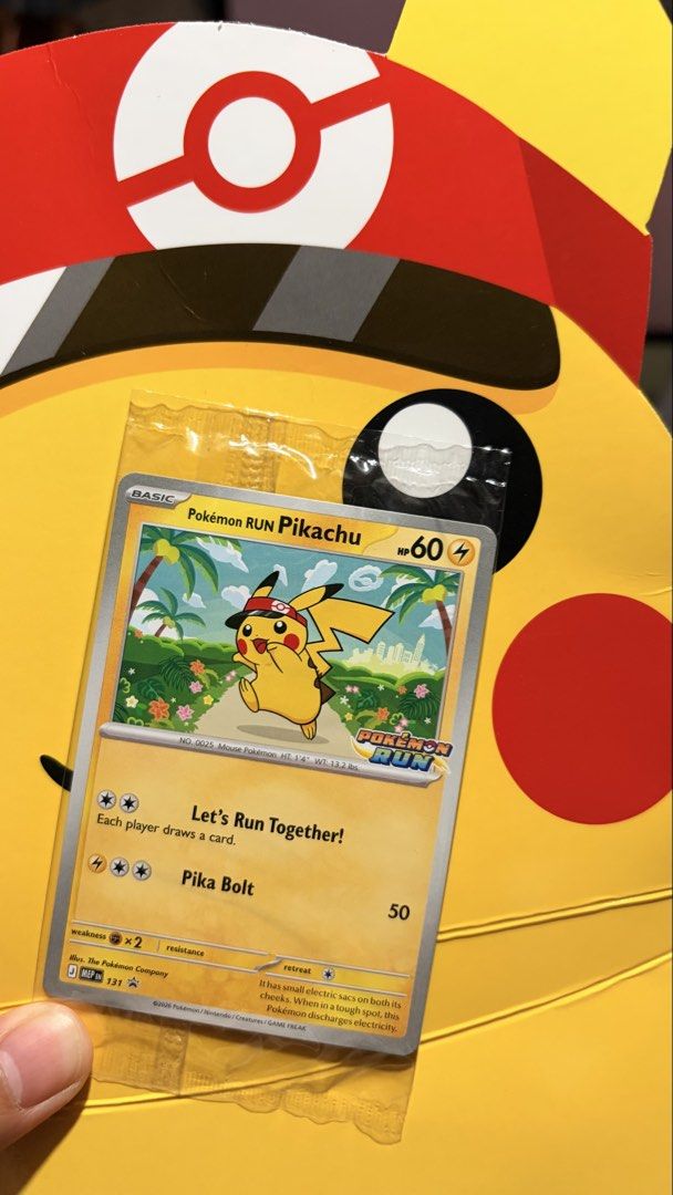 Pokémon RUN Pikachu 131 (Category: Raw Singles) located in Pasig City. Submitted by zenturtle_df6735 (Listing ID 1469526552, Image 1). Description: Pokémon Run 30 promo.