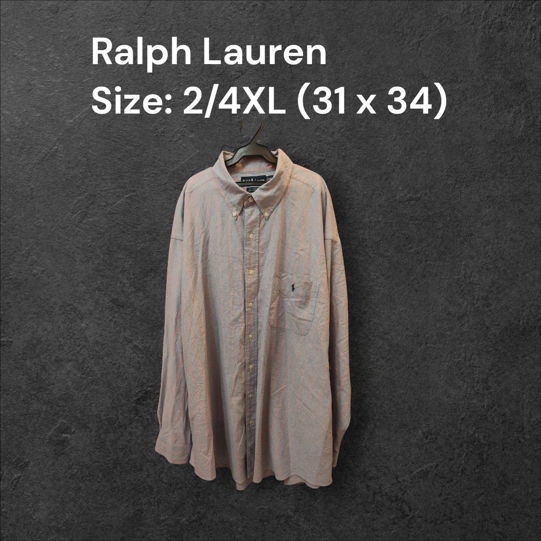Polo long sleeve 4XL (Category: Activewear) located in Santa Cruz. Submitted by mark_grimaldo (Listing ID 1469524943, Image 1). Description: Vintage 90’s Ralph Lauren Long Sleeve Button-Up ✅Size: 2/4XL ( 31 x 34 ) ✅ P 550+sf ✅9/10 condition 🚫Issue: minimal dirt now sure kng washable/ Need wash Laguna Area DM📩📩📩.