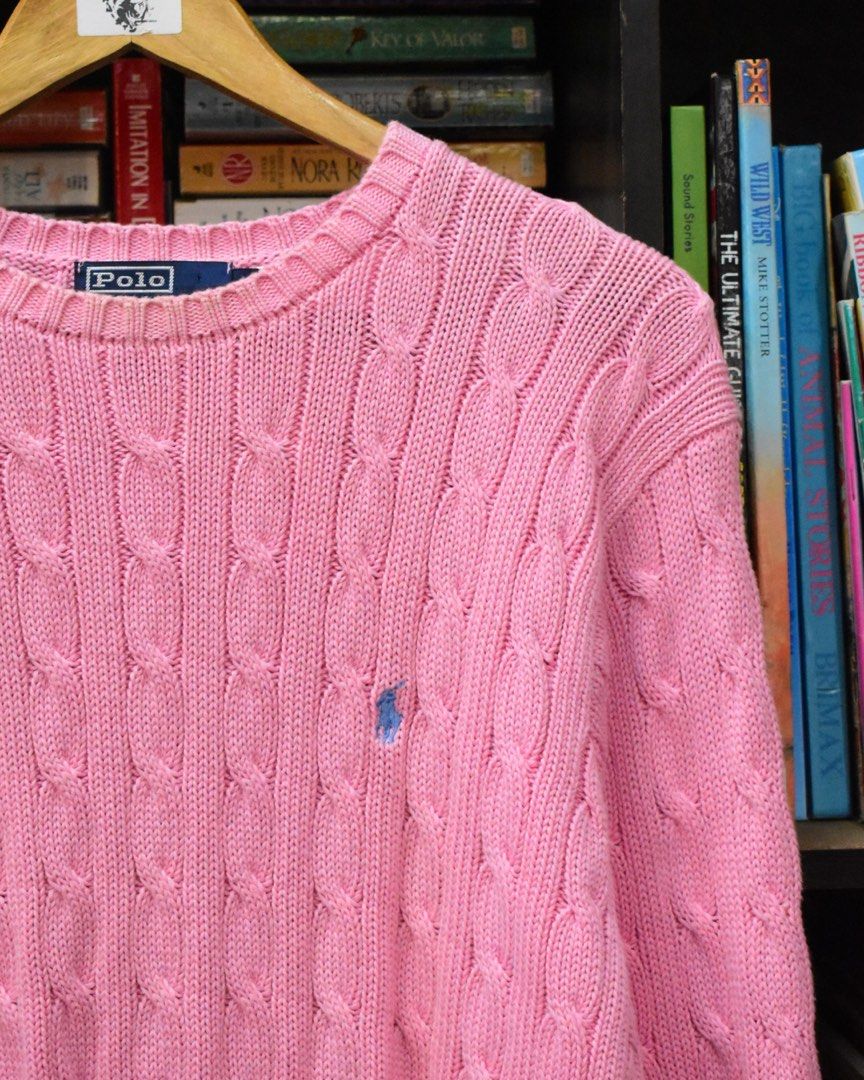 Polo Ralph Lauren Pink Cable Knit Sweater (Category: Coats, Jackets and Outerwear) located in Baguio. Submitted by marcusmartin2600 (Listing ID 1469433203, Image 2). Description: Size: Large on tag Condition: Excellent 📏 Measurement via Tape Measure (in inches): Chest width: 21” Length: 27.5” Shoulders: 20” Sleeve Length: 27.5” Hem: 18” . ————————— Note: Please check and ask for detailed photos before buying to avoid cancellations. Also availabl
