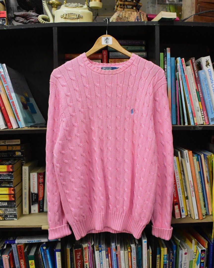 Polo Ralph Lauren Pink Cable Knit Sweater (Category: Coats, Jackets and Outerwear) located in Baguio. Submitted by marcusmartin2600 (Listing ID 1469433203, Image 1). Description: Size: Large on tag Condition: Excellent 📏 Measurement via Tape Measure (in inches): Chest width: 21” Length: 27.5” Shoulders: 20” Sleeve Length: 27.5” Hem: 18” . ————————— Note: Please check and ask for detailed photos before buying to avoid cancellations. Also availabl
