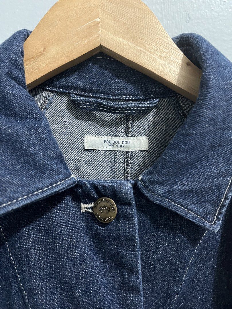 Pou Dou Dou Denim Chore Jacket (Category: Coats, Jackets and Outerwear) located in Manila. Submitted by mkjah (Listing ID 1469519651, Image 2). Description: Pou Dou Dou Denim Chore Jacket Size: pit to pit 21.5 (L) 27 Raglan style Very Good Condtion Color may vary due to lighting Price 1200 plus shipping Please manage your expectations before placing your order. Please note that there may be stains or anything. the pictures will be posted, if not 