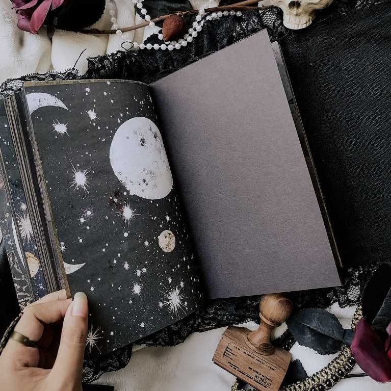 PRE-ORDER Tri-fold folio Clutch Type Blank Journal Galaxy Celestial Moon Handmade Notebook Diary Planner (Category: Stationery & School Supplies) located in San Pedro. Submitted by encrisph (Listing ID 1469452504, Image 3). Description: All journals posted are MADE-TO-ORDER items and have a 2-week processing time unless stated otherwise. SPECIFICATION: - Fabric outer cover - Canvas lining / inner cover - Ruffled lace edges - Metal embellishments 