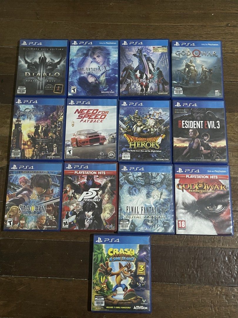 PS4 Games Collection (Category: PlayStation) located in Santa Rosa. Submitted by jjj_aaa (Listing ID 1469406459, Image 1). Description: ₱600 each Buy 3 for ₱1500 Meet up 📍 Sta. Rosa, Laguna Available for shipping c/o buyer .