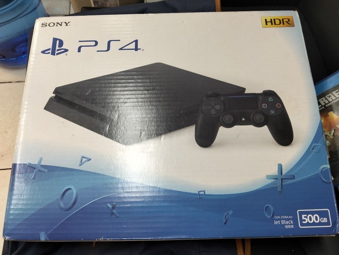 PS4 Slim (Category: Other Gadgets) located in Manila. Submitted by raymundm36884 (Listing ID 1469504271, Image 1). Description: 2pcs. controller 2 games mine craft and plants vs zombies complete box.