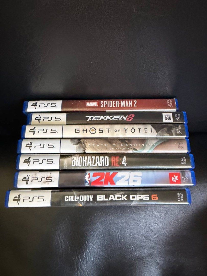 PS5 Games for sale cheap prices (Category: PlayStation) located in Manila. Submitted by freewind-1cd985 (Listing ID 1469490220, Image 1). Description: Hi for sale all in good condition PS5 GAMES Spiderman 2 - 1800 Tekken 8 - 1700 Ghost of yotei - 2000 Death stranding 2 - 1600 Resident evil 4 biohazard - 1000 Nba 2k26 - 1000 Call of duty black ops 6 - 1800 Lalamove or grab will do also meetup.