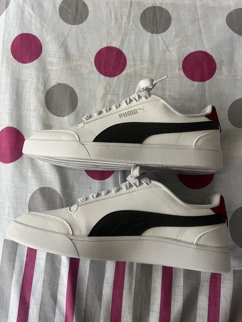 PUMA SHUFFLE (Category: Sneakers) located in Antipolo. Submitted by jpgsells (Listing ID 1469408019, Image 3). Description: Puma Shuffle (white/ shadow gray / Intense Red Used only once to try. Can pass as brand new. With box.